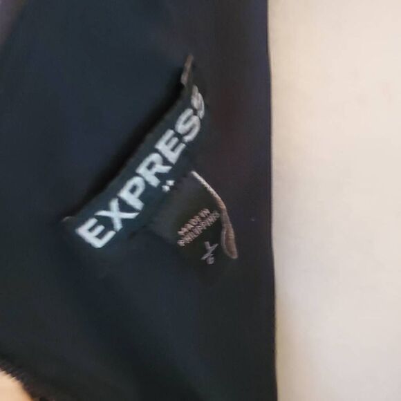 Express. Black, Velvet, Sequin, Open Back, Mini Dress. Size Large - Picture 7 of 15